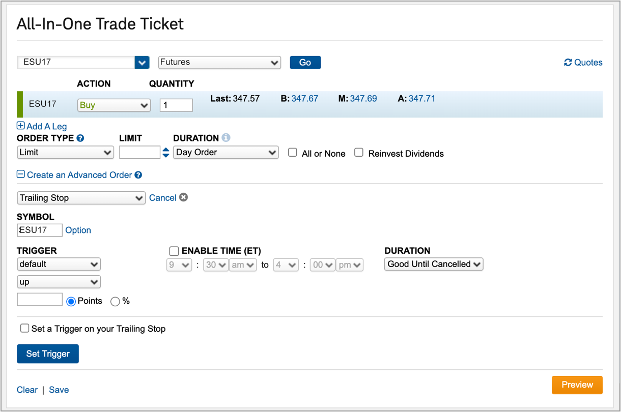 All-in-One Trade Ticket Screenshot