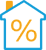 House with percent sign icno